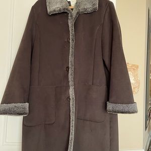 Faux sheepskin ladies coat